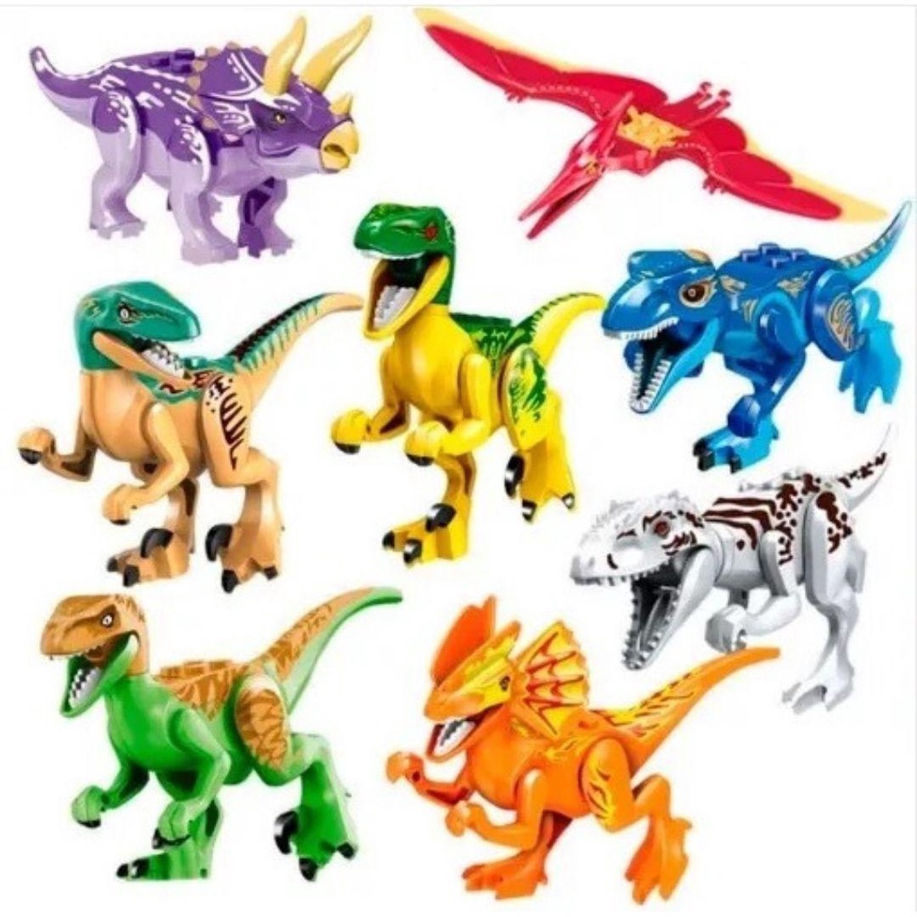 Kit Ilha Dinossauros 48 Blocos de Montar 8 Mini Dinossauros em Promoção na  Americanas