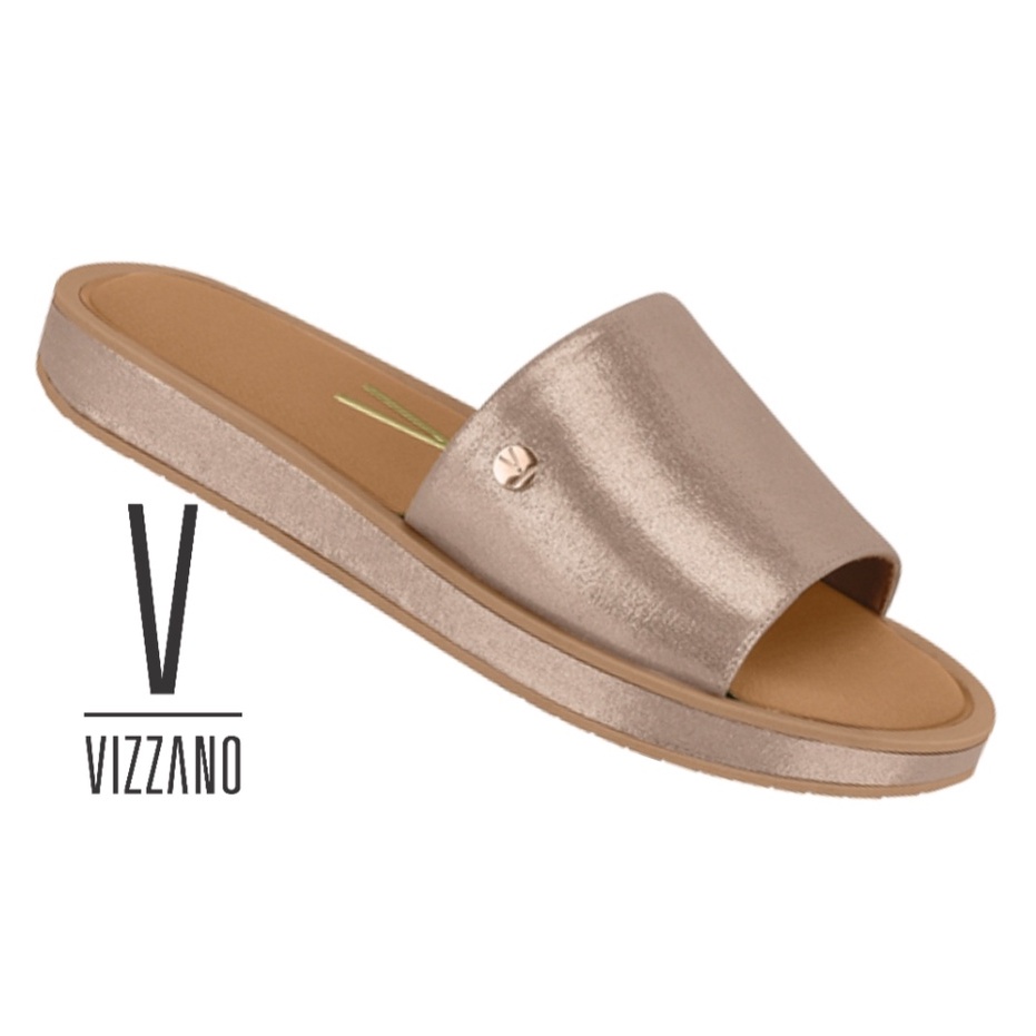 Chinelo slide vizzano store dourado