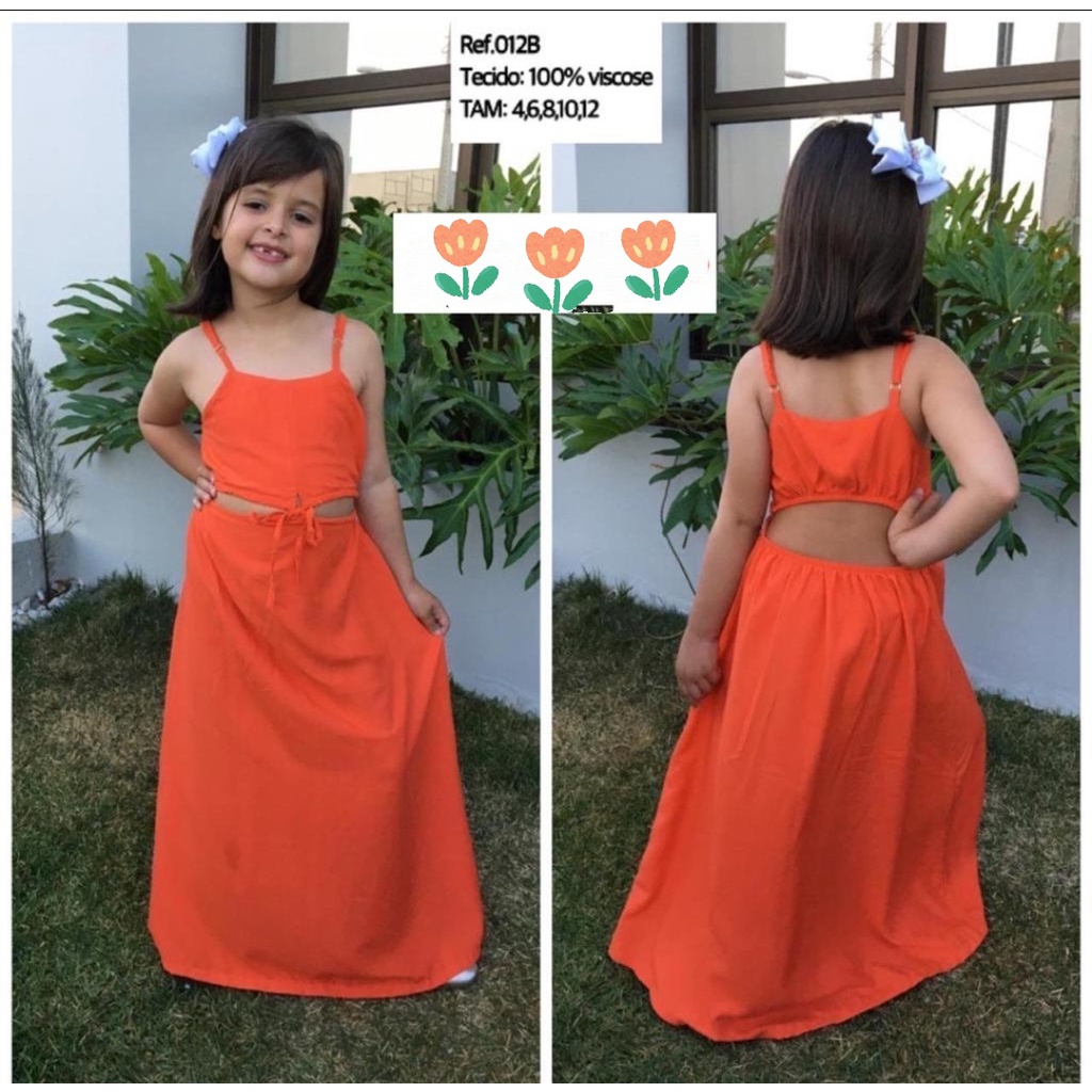 Vestido sales infantil laranja