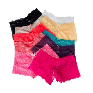 Kit 10 Calcinha Shortinho Caleçon Toda Em Renda Coloridas Calesson Confortável