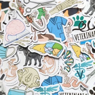 Adesivos stickers - MEDICINA VETERINÁRIA - para bullet journal, bujo, caderno, agenda, planner e presentes