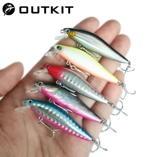 OUTKIT Isca De Pesca Minnow 4.3g Artificial Em Plástico Com Olhos 3D/Sistema Magnético Para