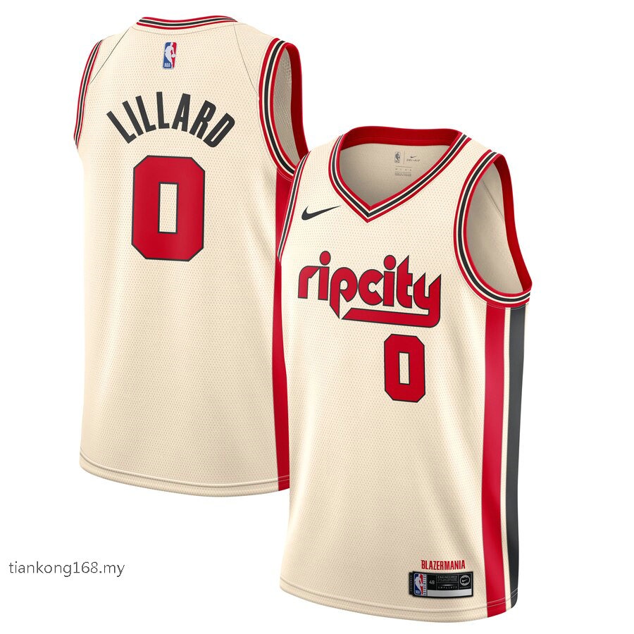 Damian lillard white on sale rip city jersey