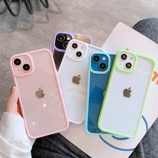 Macaron color case iphone 13 12 11 pro X Xs max 7 8 plus SE2020 lens all-inclusive hard shell