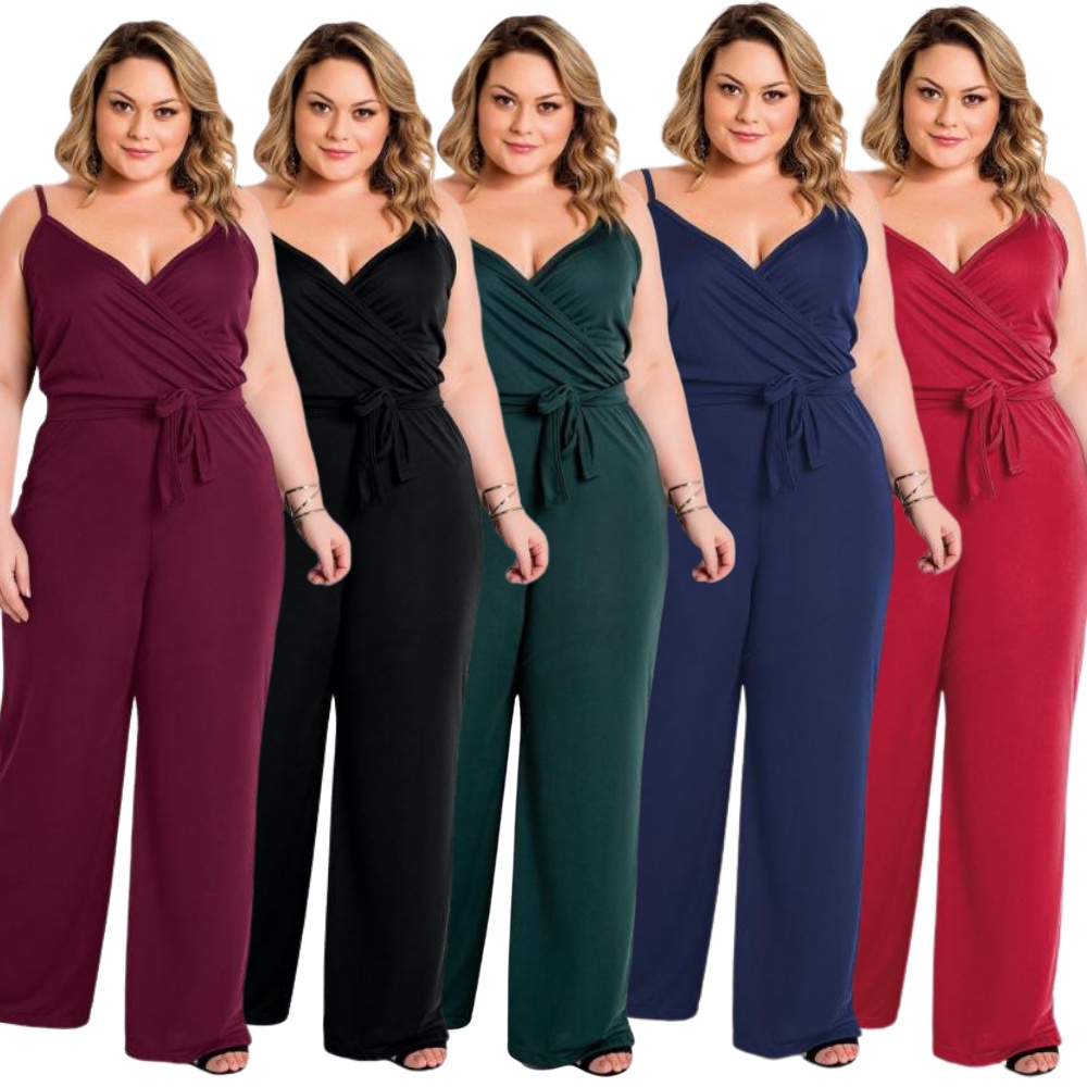 Macacão Amamentação Pantalona Alças Transpassado Plus Size 46 ao 72 Premium