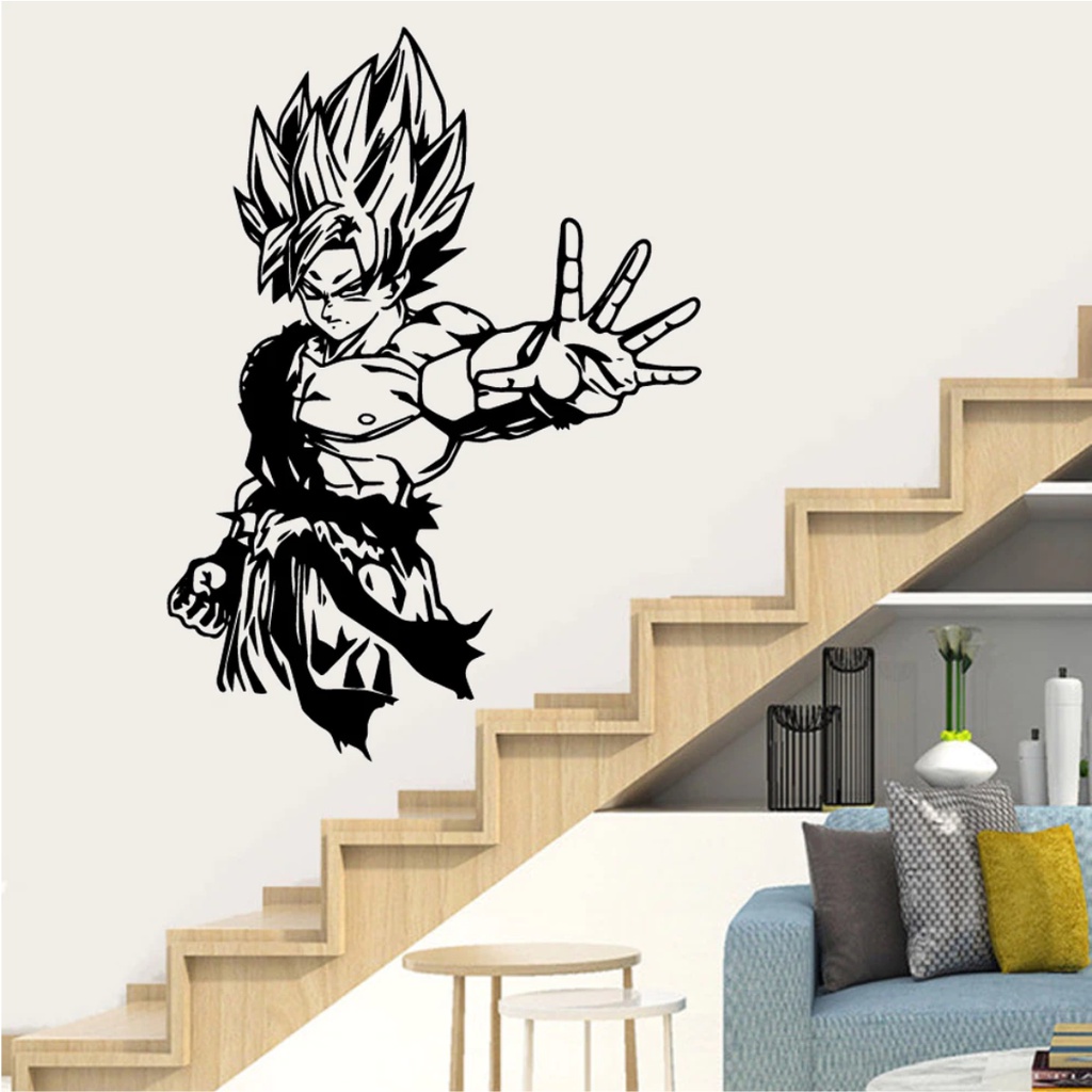 adesivo de parede personalizado infatil para quarto decorativo goku dragon  ball z desenhos animados