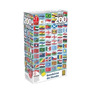 Quebra-Cabeça Bandeiras Do Mundo 200 Peças 04034 - Grow
