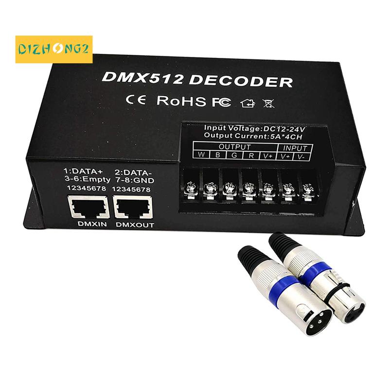 Decodificador Dmx De Canais Rgbw Pwm Dmx Dimmer Driver Led Strip Light Controlador Entrada