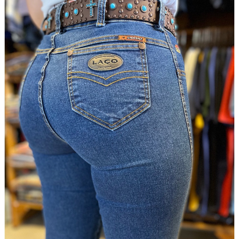 Calça com 2024 laço jeans