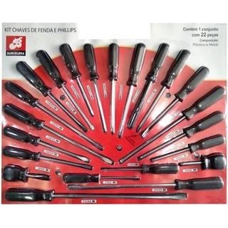 Kit De Chave Fenda E Phillips Profissional 22 Pecas - BARCELONA