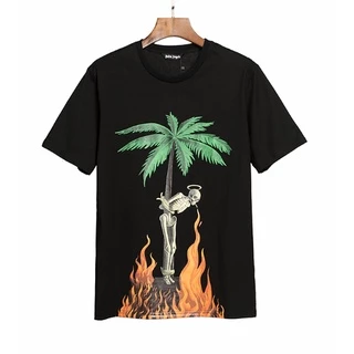 Unissex Estilo Palma angels Gola Redonda Homens Mulheres Casual Manga Comprida Camiseta