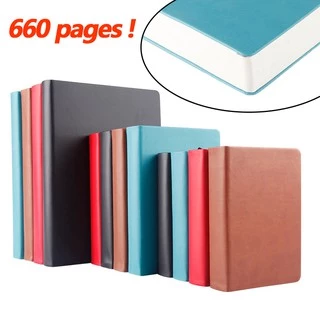 Caderno De Esboços Super Espesso Em Branco Capa Macia De Couro 330 Folhas Material Escolar E De Escritório Papelaria