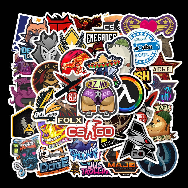 50 Unidades / Pacote Cs Go Adesivos Anime Game Etiqueta Para Meninos ...