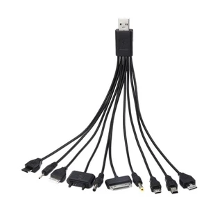 Cabo Usb Universal 10 Em 1 Com 10 Cabos Para Celular Smartphone