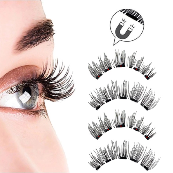 Cílios Postiços Magnéticos 6d Natural Olho Inteiro 4 Imãs!!!