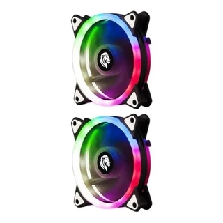 KIT 2X Fan Cooler Fan Led Colorido 120mm Gabinete Ventoinha Pc Fan Para Rig de mineração
