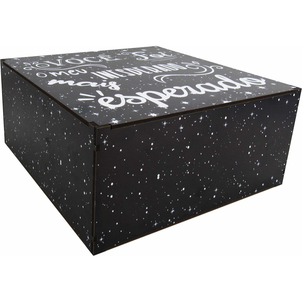 Caixa Organizadora Adesivada Inesperado Mais Esperado 30x30x14 Mdf