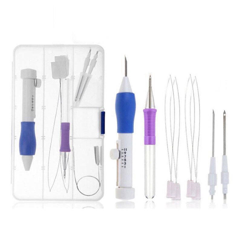 KALLORY Punch Needle Embroidery Kit For Beginners – DIY Embroidery Pen Set With 10 Colors, Craft Tools For Adults & Kids