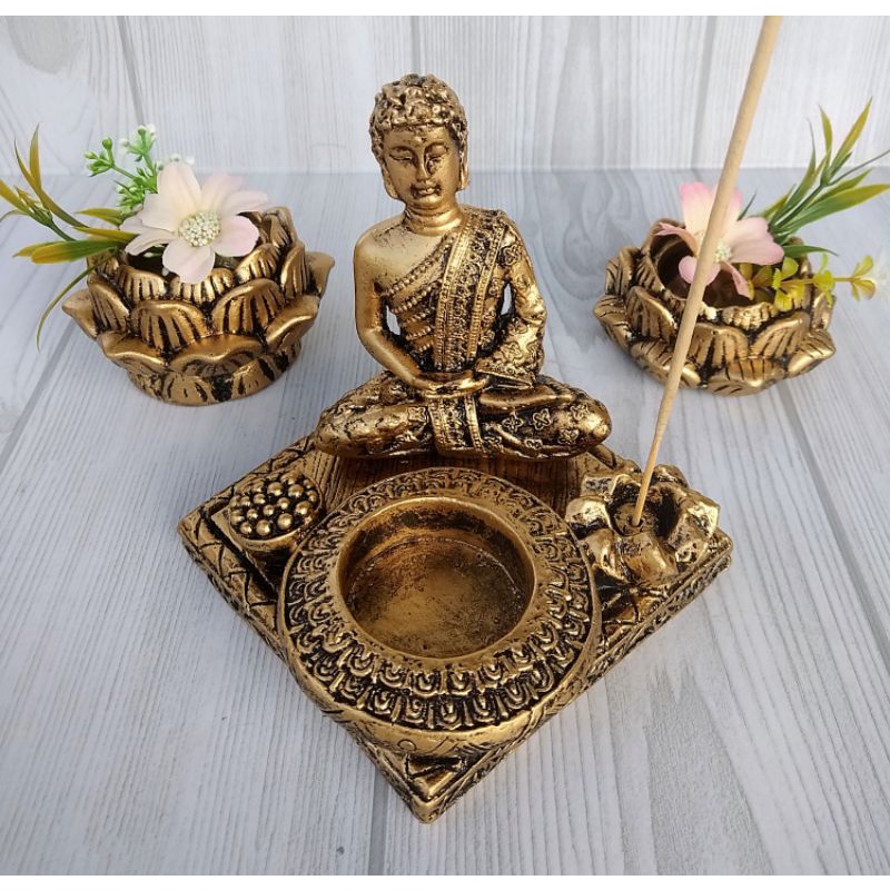 Incenso Padmini - Chand Lua - Surya Sol - Spiritual Guide - Gold Statue -  Caixa com 8 Varetas