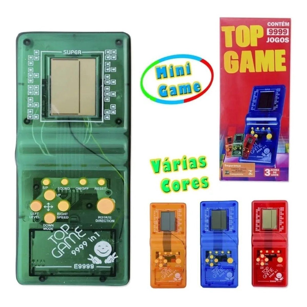 Mini Game Retrô Portátil Brick Games 9999 Jogos Cobrinha