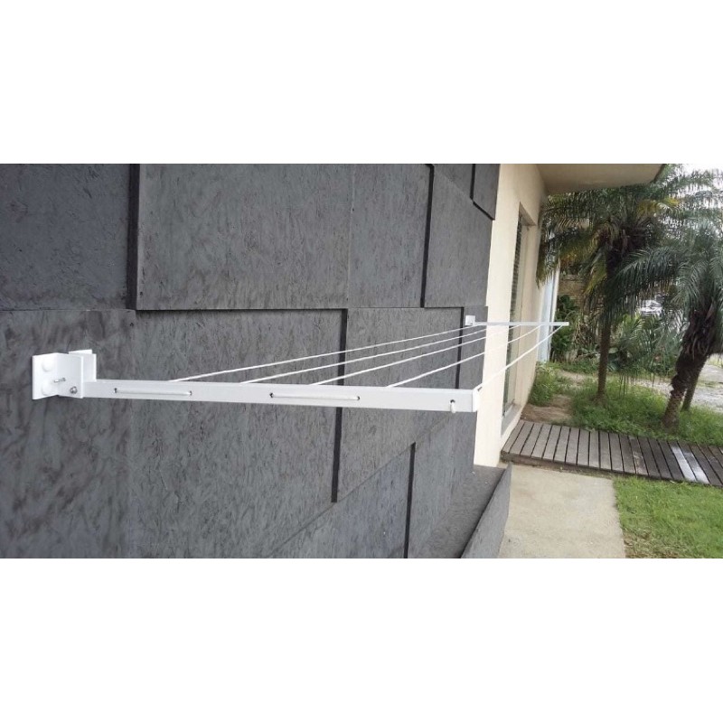 Varal De Roupa 60Kg Retrátil Parede Muro Apartamento Casa Até 4mt ...
