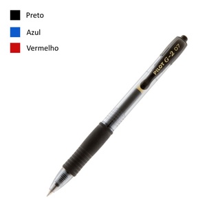 Caneta Gel PILOT G2 0.7mm - Unidade / Kit 3UN - Escolha a Cor
