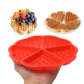 Forma De Waffle Gofre Em Silicone Antiaderente Coração Belga