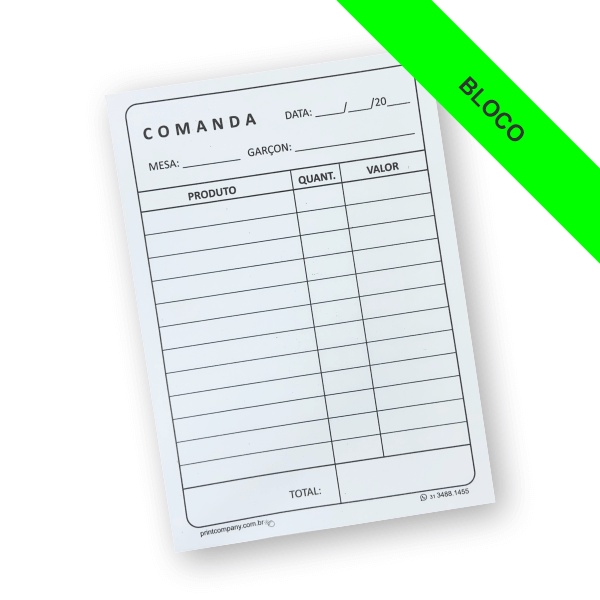 Bloco de Comanda c/ 100 Folhas e Pauta | Shopee Brasil