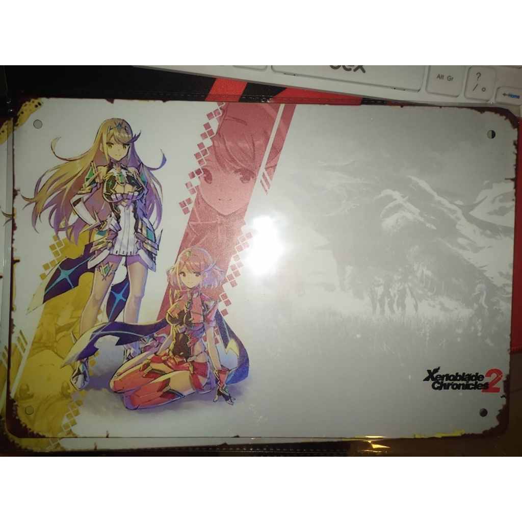 Quadro Metálico Xenoblade Chronicles 2 - Mythra e Pyra