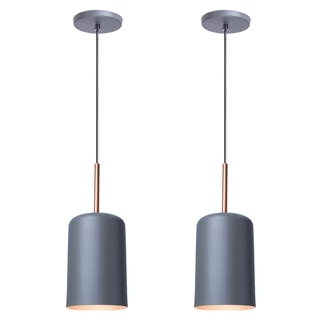 Kit 2 Luminária Pendente Veneza Cinza