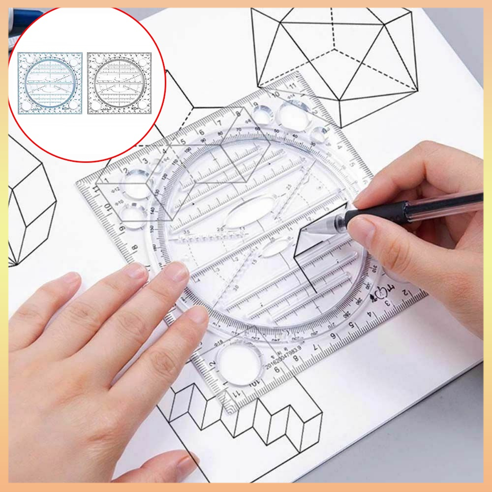 Régua De Desenho Multifuncional Ângulo De Springhall E Geométrico Modelo Medição