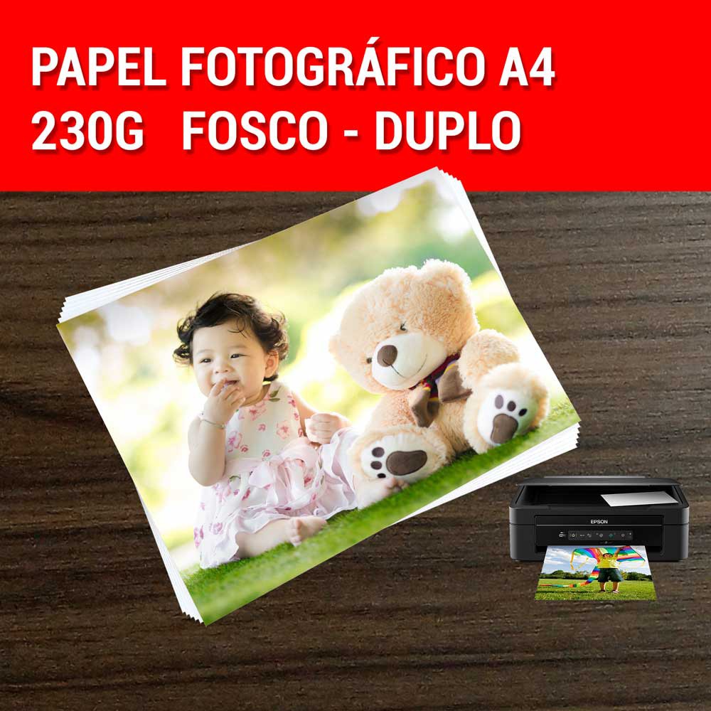 Papel Fotográfico A4 230g Fosco Matte Dupla-Face 50 Folhas | Shopee Brasil