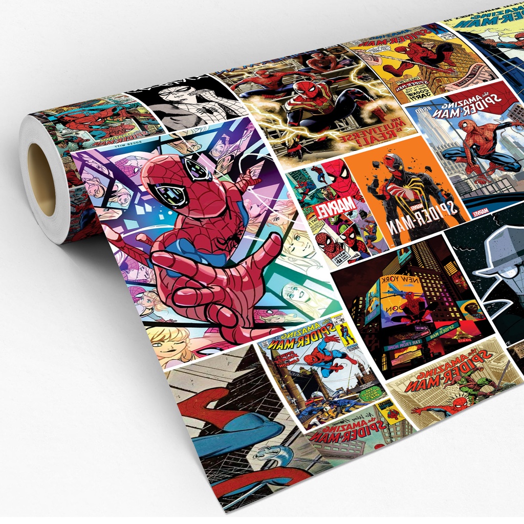 Papel De Parede Lavável Quadrinhos Spider-Man Marvel Adesivo Decoração Vinilico Sala Quarto - Pro Decor
