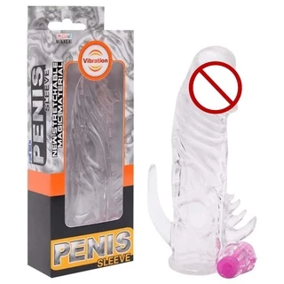 Capa Peniana Extensora com Cápsula Vibratória e Estimuladores 13cm Penis Sleeve 3R Import - BI-0100045Z-2
