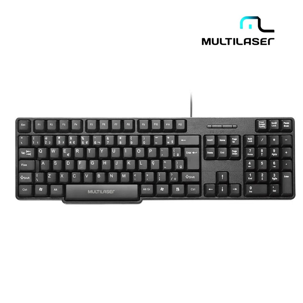 Teclado Basico USB Preto Slim Teclas Silenciosas Multilaser- TC213 ...
