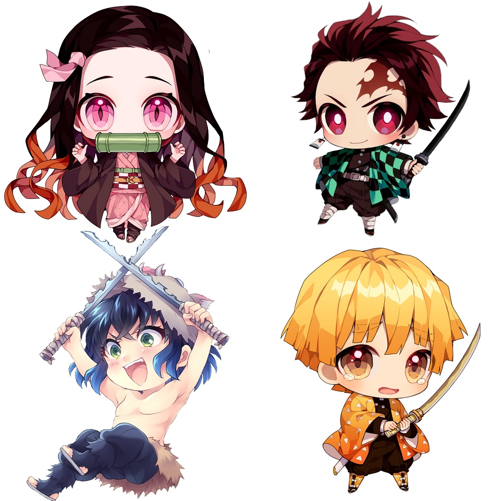 Almofada Chibi Kimetsu no Yaiba Demon Slayer Nezuko Tanjiro Inosuke Zenitsu