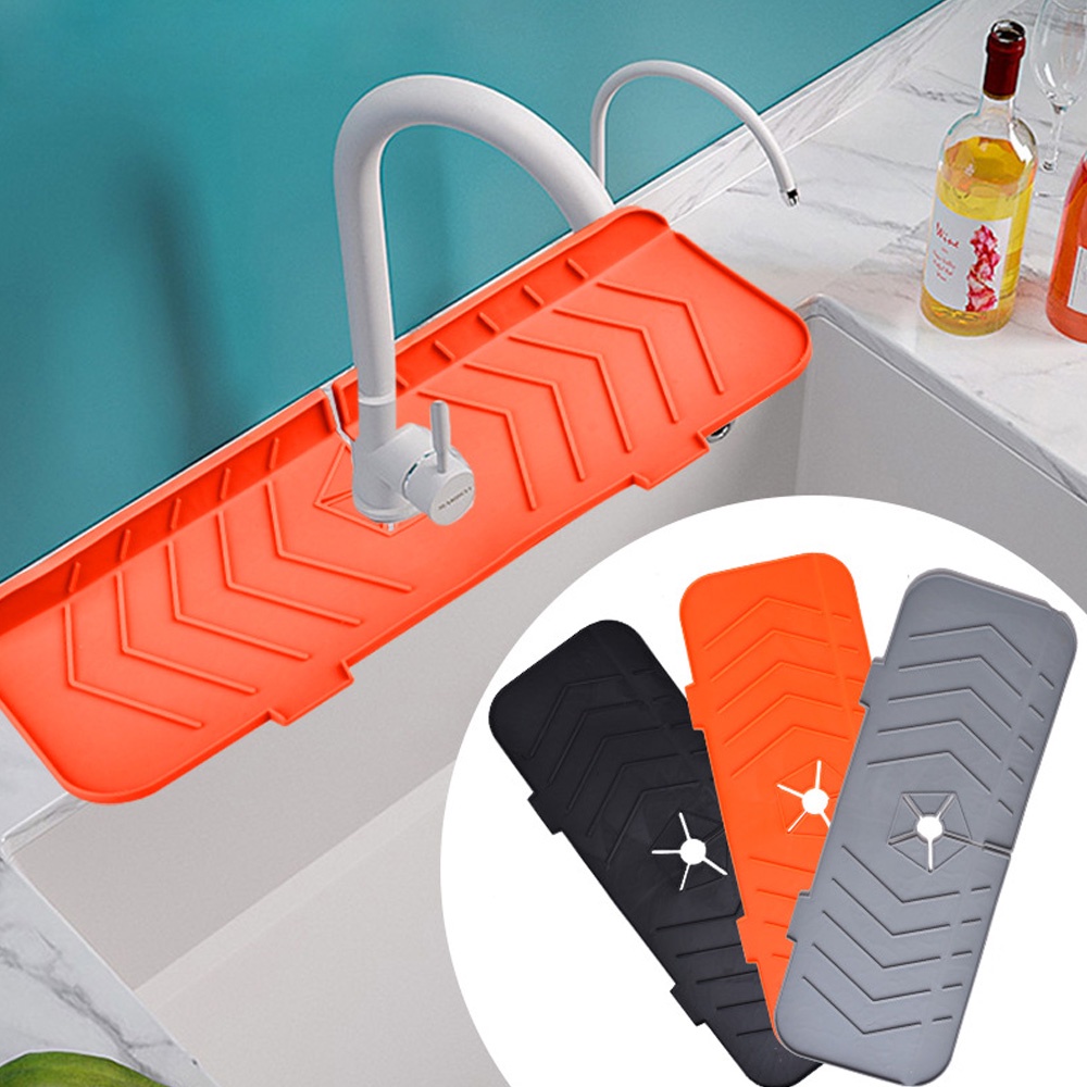Tappetino per rubinetto del lavello della cucina, grigio chiaro, tappetino per rubinetto da 45 cm, pendenza di 5° per uno scarico rapido | Leroy Merlin