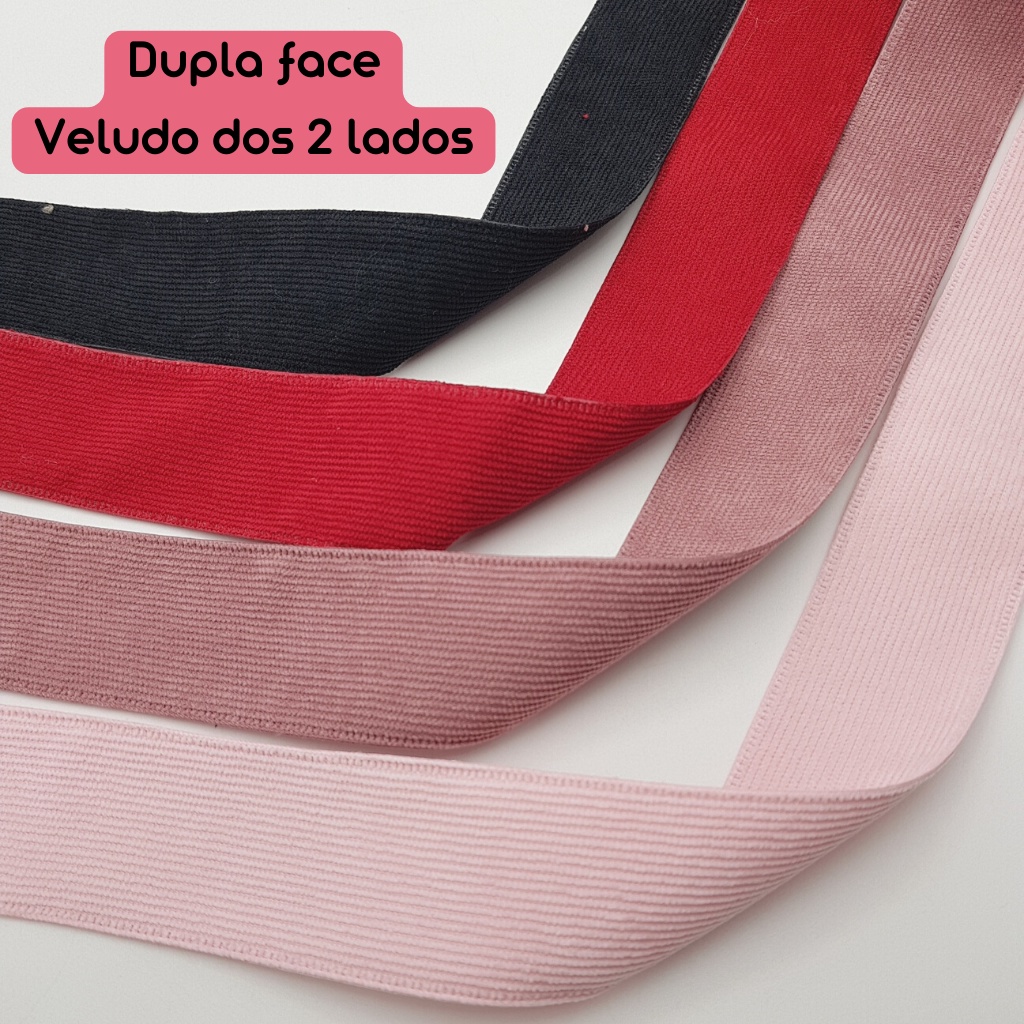 Fita de veludo cotelê dupla face 40 mm - 1 metro | Shopee Brasil