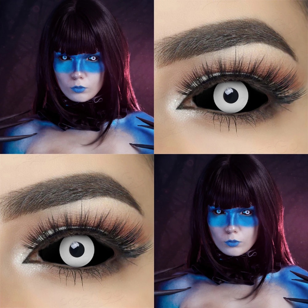 Uyaai Pcs Pair White Black Eye Series Colored Contact Lenses Cosplay