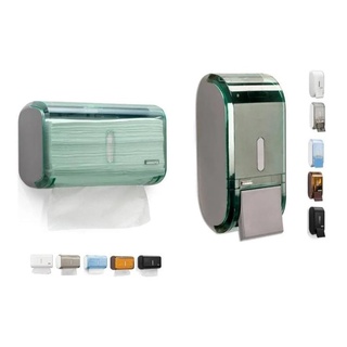 Kit Porta Papel Toalha E Saboneteira Liquido Dispenser Banheiro Premisse Cores