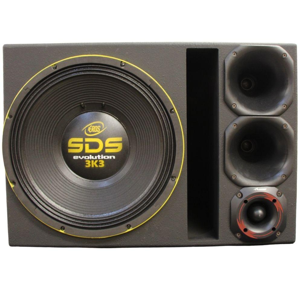 Caixa Trio Eros SDS 3K3 15" + Driver e Tweeter 100Wrms