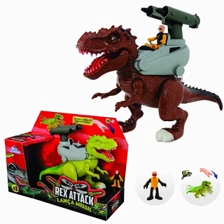 BRINQUEDO DINOSSAURO REX ATTACK LANÇA MÍSSIL DARDOS com SOM e LUZ ADIJOMAR