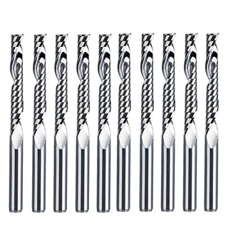 10pcs Fresa Em Espiral De 3,175mm Uma Só Flauta Tungstênio Roteador De Metal Duro Ferramentas CNC Para Madeira Acrílica MDF