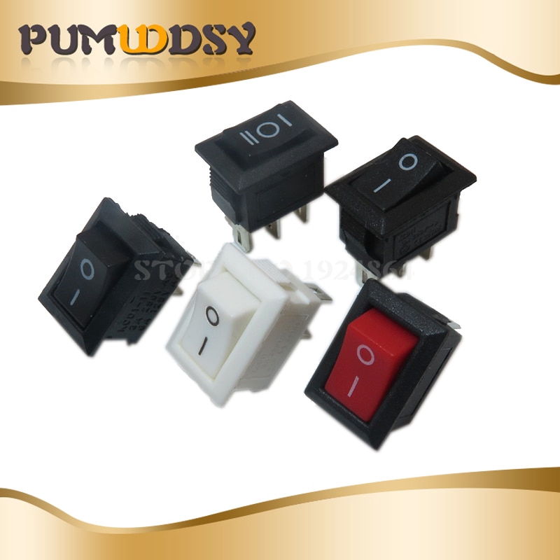 10 Pçs Interruptor De Botão 10x15mm SPST 2Pin 3pin 3A 250V KCD11 Snap ...