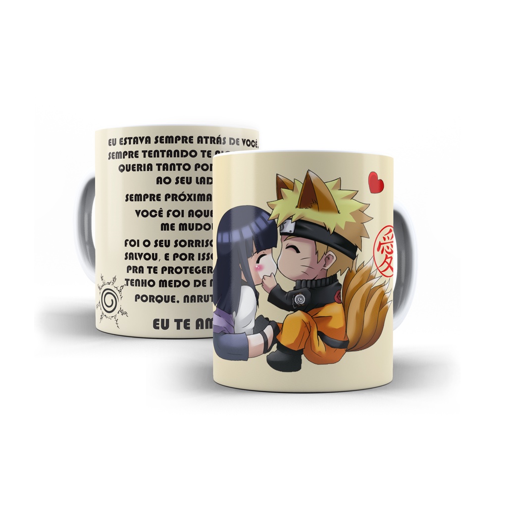 Caneca Otaku De Casal Metadinha - Sasuke e Sakura Shippuden