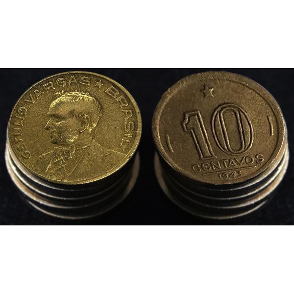 Lote 10 moedas de 10 centavos (Getúlio Vargas) | Shopee Brasil