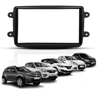 Moldura Central Painel 2 Din Renault Kwid Duster Sandero Oroch Captur Logan Dvd 2 Din Multimidia