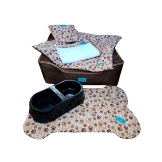 Kit Cama, Edredom, Comedouro Pet 6 Pcs Caes Gatos Noblesse G