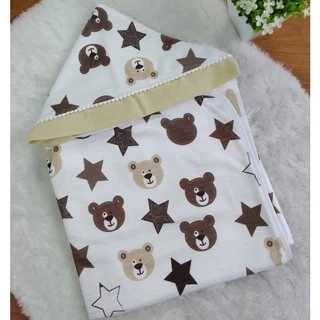 Toalha de Banho URSO BEGE para Bebê Infantil com Capuz Forrada - ENVIO IMEDIATO