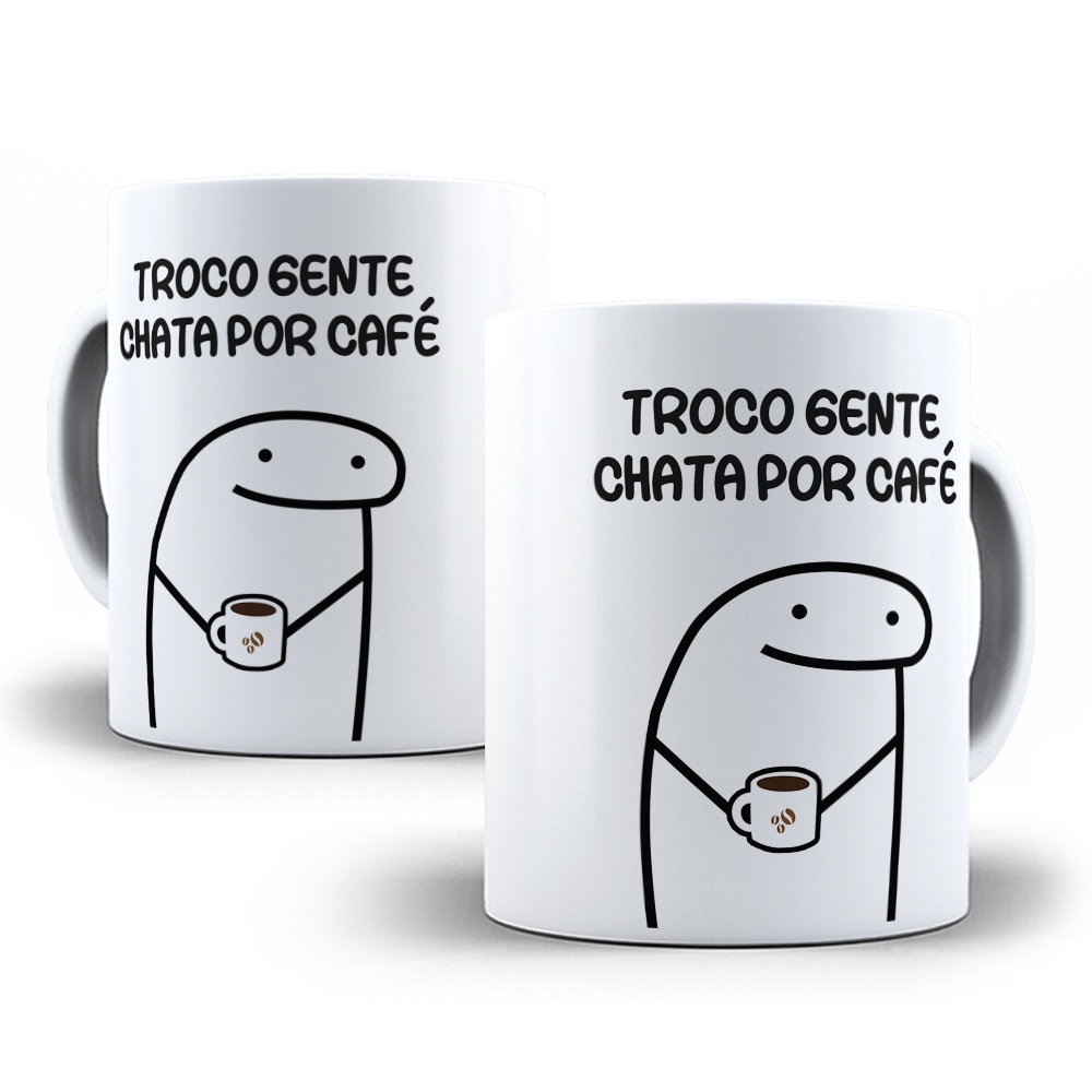 Caneca Flork Meme Bentô Divertida - Com Café & Sem Café